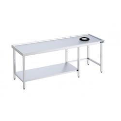 Distform Table avec Trou Vide Déchets en Inox avec Demi Étagère Acier inoxydable 1800x700x700x850mm - 641094160180_0