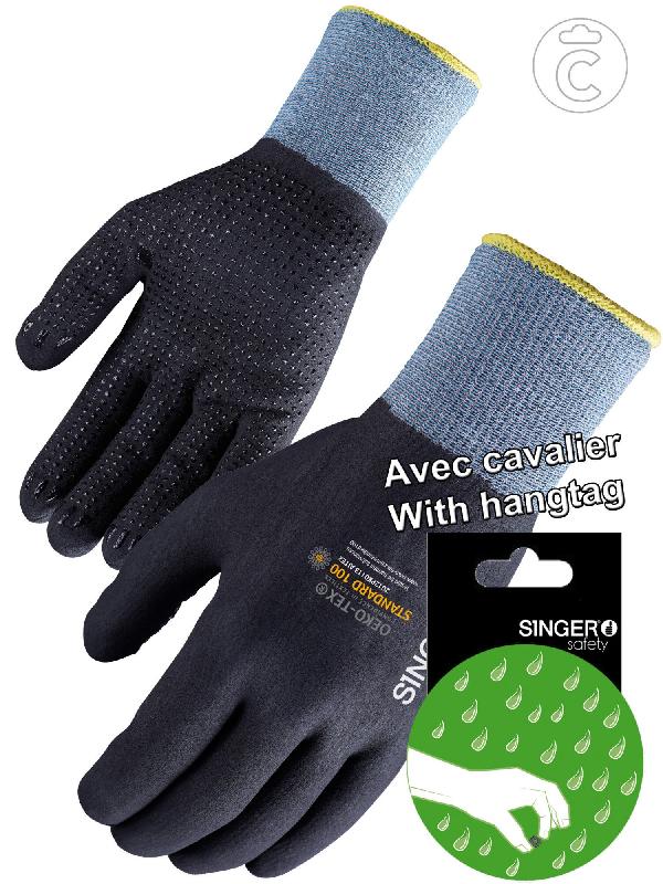 Gants en nylon tout enduit de nitrile + picots - Tailles : Taille 10_0