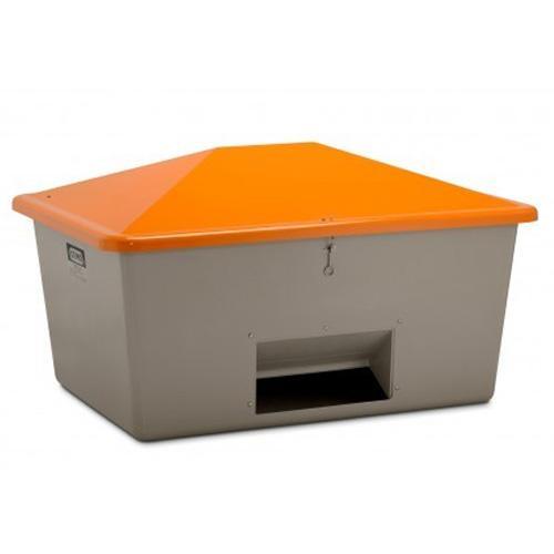 Bac à sel PFV 1 500 litres avec ouverture d'écoulement - Pour sable, sel, granulats, absorbant - CEMO - 7438_0