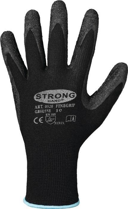 Gant Finegrip taille 11 noir EN 388 catégorie EPI II nylon avec latex rétréci STRONGHAND_0