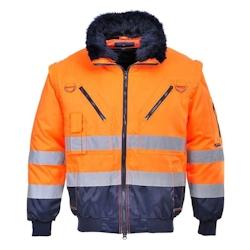 Portwest - Blouson de travail 3 en 1 PILOTE HV Orange / Bleu Marine Taille S - S orange 5036108204441_0