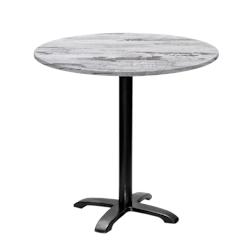 Restootab - Table ronde Ø80cm - modèle Bazila chêne islande - blanc fonte 3760371512621_0