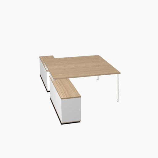 Bureau bench 2 postes sur meuble retour OGI M_0