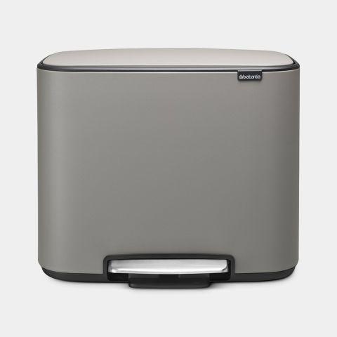 Poubelle à pédale Brabantia Bo -11 + 23 litres - Mineral Concrete Grey UGS121562_0