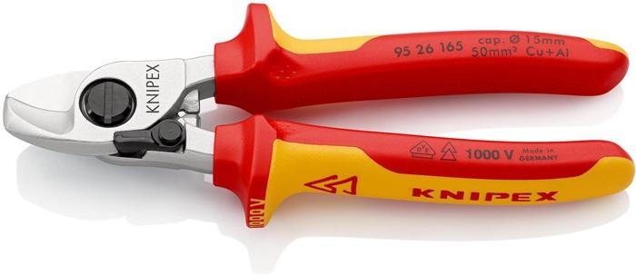 Coupe-câble longueur 165 mm tête chromée VDE gaines multicomposant forme 2 KNIPEX_0