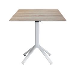 Restootab - Table pliable Nemo blanche pour extérieur bois clair 70x70 - marron TB-NEM1-7070C-CH.BAS_0