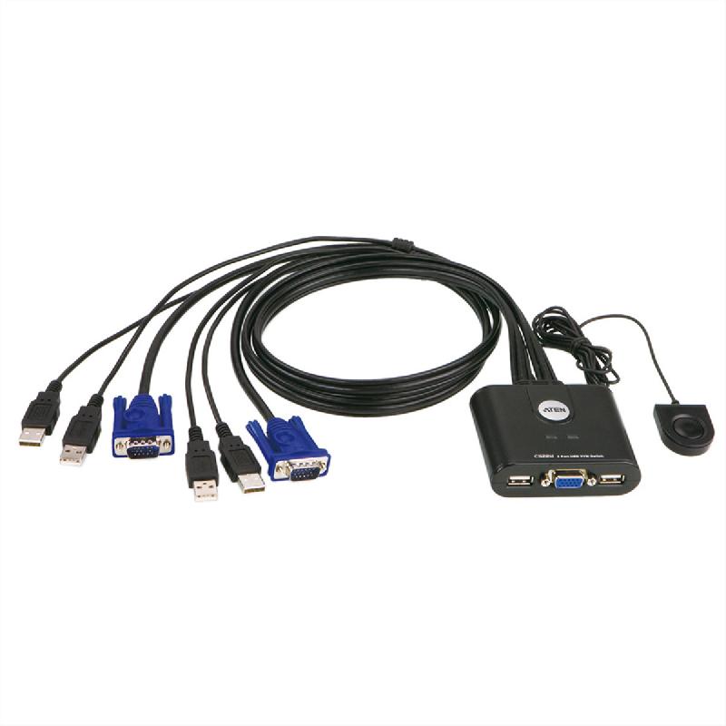 Aten cs22u switch kvm vga, usb, 2 ports_0