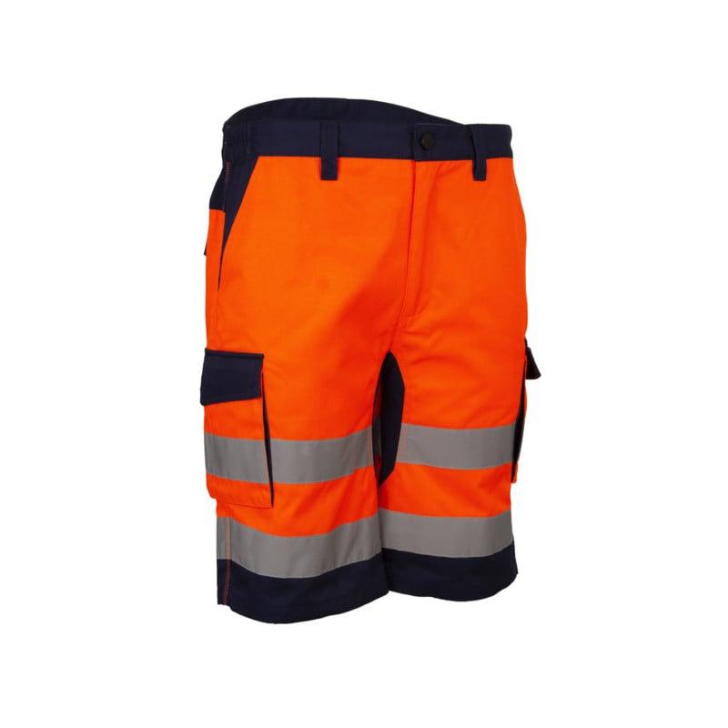 Bermuda - HIBANA - 60% CO/40% PES 270g/m2 + Stretch - Orange HV/Marine - COVERGUARD | 5HBS170_0