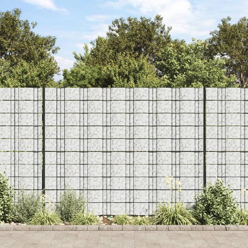 Vidaxl écran d'intimité de jardin aspect gravier de marbre gris pvc 4005543_0