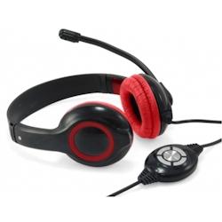 Casque d'écoute Conceptronic Casque d'écoute Conceptronic Usb Micr Flexible Rouge - rouge CCHATSTARU2RV2_0