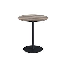 Essentials Urban table de bistrot avec piètement noir + plateau HPL aspect bois Ø70 cm - Veba - Bois - l0- L- P- h - marron 130011270_0