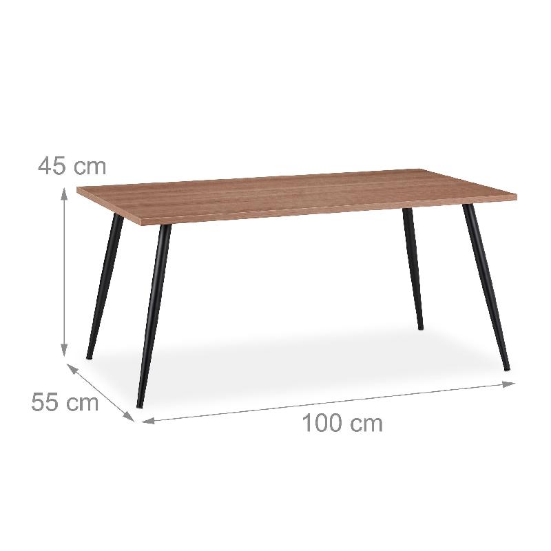 TABLE BASSE RECTANGLE 100 CM PIED EN MÉTAL MARRON ET NOIR 13_0002588_0