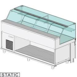 Comptoir vitrine en et gn, vitre basse, statique metrika line dimension : 2500x890xh1182 - SB25X_0