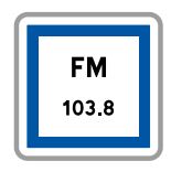 Panneau de signalisation indication: Fréquence radio dédiée à la circulation routière et l'état des routes - CE22_0