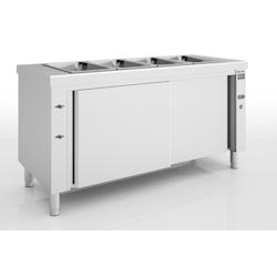 ERATOS Meuble Bain-Marie Sec Reserve Neutre Aisi-304 18/10 - 4 Gn1/1 - 150 - 1600X700X850 - 2500W MBSN-160 - Acier inoxydable 18/10 MBSN-160_0