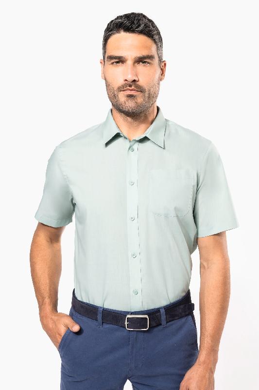 Chemise popeline polycoton manches courtes entretien facile homme -  Réf: K551_0