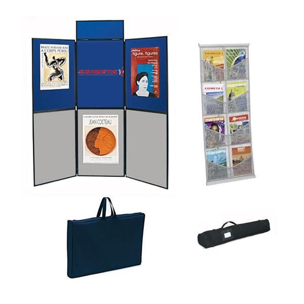 Kit stand 6 panneau + 1 pancarte + présentoir nylon 8 poche + sac transport_0