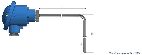 Thermistance avec tête de raccordement Standard (angle 90°) - HH01_0