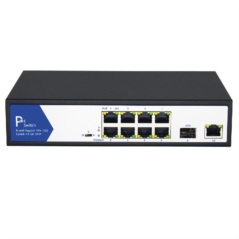 VALUE Switch PoE+ Gigabit Ethernet, 8+2 ports Uplink (1x GbE + 1x SFP)_0