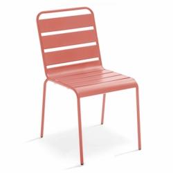 Oviala Business Chaise en métal argile - rose acier 109812_0