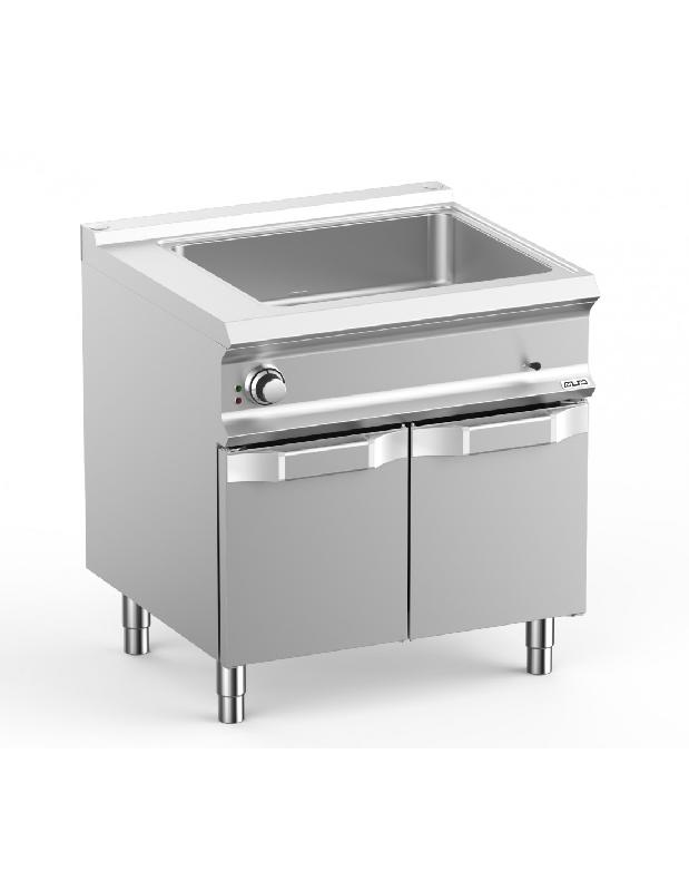 Bain-marie GN2/1 électrique sur placard MBM - cuve en inox avec vidange - Modèle BME78A - 3 Kw - 700x730x850/900 mm_0