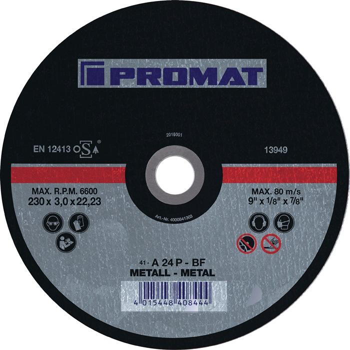 Disque à  tronçonner D230x3 mm droit acier perçage 22,23 mm PROMAT_0