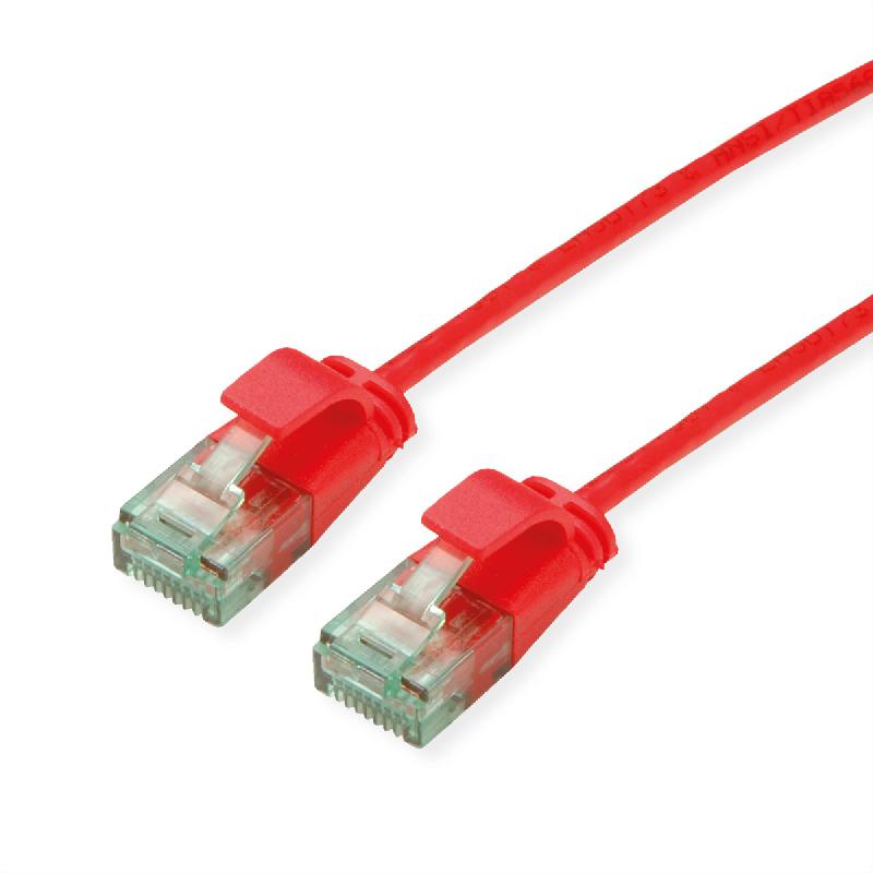 ROLINE RM Cordon Data Center UTP Cat.6A (Classe EA), slim, rouge, 0,15 m_0