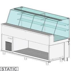 Comptoir vitrine en et gn, vitre haute, statique metrika line dimension : 2100x890xh1352 - SA21X_0