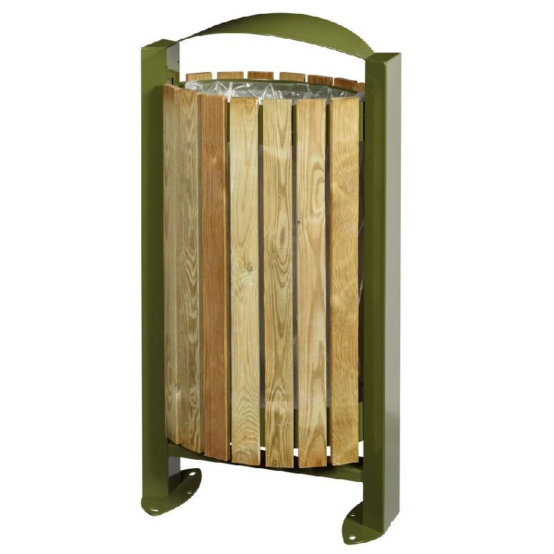 ROSSIGNOL Corbeille 60 L arkea facade bois - bois / vert olive_0