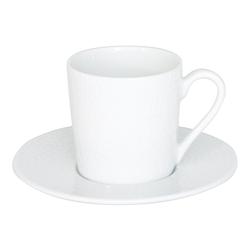 Tasse à café et sa sous-tasse Louna 12 cl -  Blanc Rond Porcelaine Table Passion - blanc porcelaine 3106232301292_0