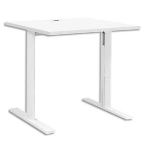 Gautier office bureau pied i ajustable en hauteur yes chêne blanc - dimensions : l80 x h62/85 x p80 cm_0