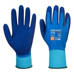 Portwest - Gants manutention protection contre les liquides en enduit latex LIQUID PRO Bleu Taille 8_0