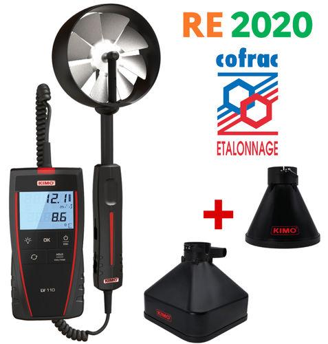 Kit de mesure de débit d'air pour promevent et re2020 - anémomètre à hélice diam.100m - KIMLV110S-Kit-RE2020-M_0