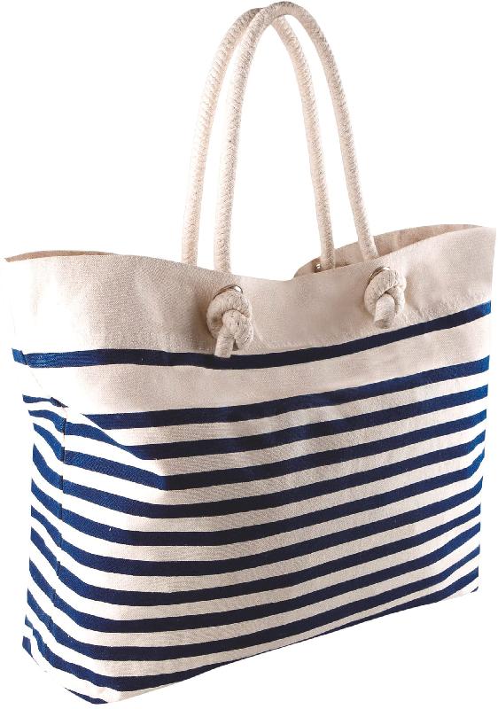 Sac de plage style marin en coton canvas - Réf: KI0242 - Marque Kimood_0