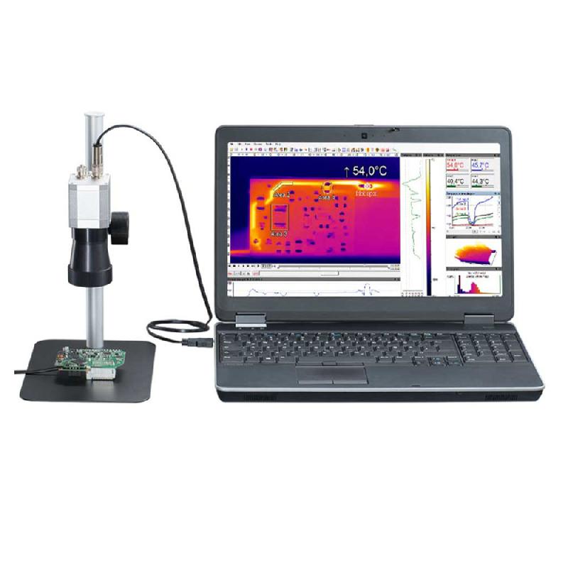 OPTPI64ILT-MO44 | Caméra thermique PI640i avec objectif microscope  (IFOV 28 µm), système de fixation, statif ESD et logiciel_0