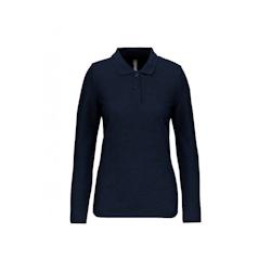 Polo manches longues femme WK. Designed To Work bleu marine T.L WK Designed To Work - L bleu polyester 3663938186009_0