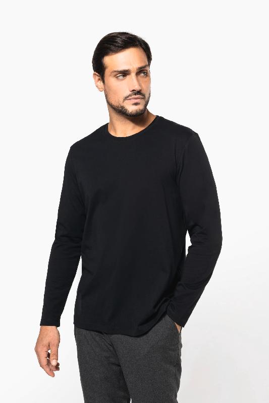 T-shirt Supima col rond manches longues homme -  Réf: PK302_0