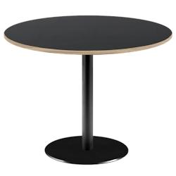 Restootab - Table Ø120cm - modèle Rome noir avec chants bois - noir fonte 3760371519583_0