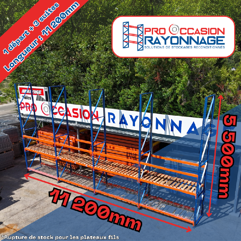 Système de rayonnage robuste et flexible - Hauteur 5 500mm, Longueur 11 200mm, Profondeur 1 000mm - Rayosar_0