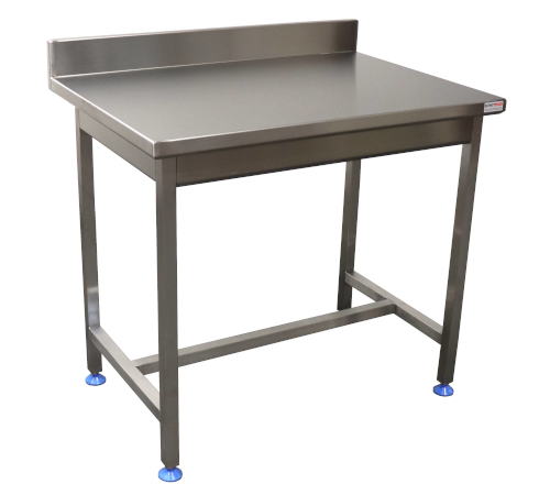 Table de préparation inox adossée - 70571 : 600x700 - Plateau et piétement en inox AISI 304/304L_0