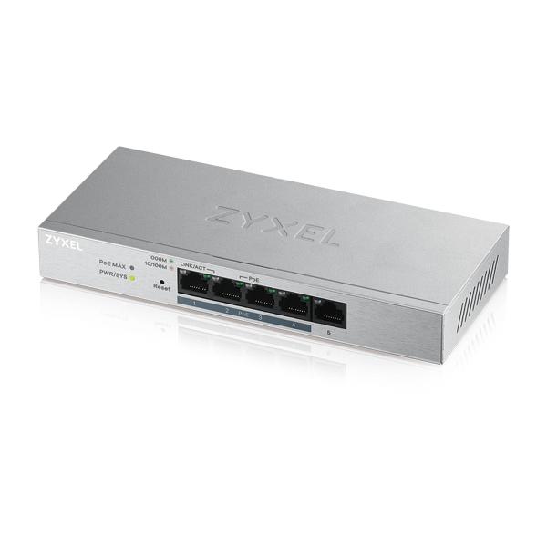 Zyxel GS1200-5HP v2 Géré Gigabit Ethernet (10/100/1000) Connexion Ethernet, supportant l'alimentation via ce port (PoE) Gris_0