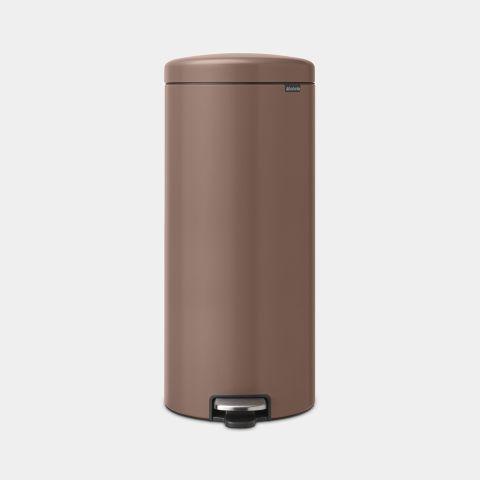 Poubelle à pédale newIcon -30 litres - Satin Taupe - Brabantia - Volume 30 L - Revêtement satiné - Pédale en métal inoxydable_0