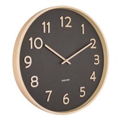 Horloge ronde en bois Pure  40 cm noir Karlsson - noir 8714302710186_0