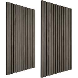 TecTake GmbH tectake Lot de 2 panneaux acoustiques Sonic Wall aspect bois - Chêne gris -405391 - marron Bois manufacturé 405391_0