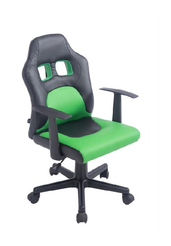 FAUTEUIL CHAISE DE BUREAU POUR ENFANT EN SIMILICUIR VERT HAUTEUR