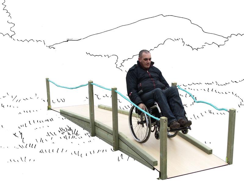 Parcours de sante pour personne handicape: module double pente_0