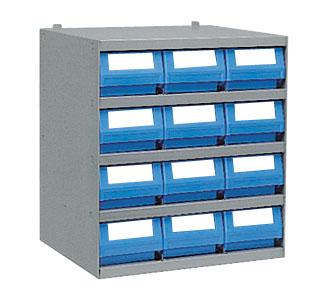 Casier 12 bacs tiroirs plastique multibox profondeur 400 mm_0