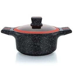 Cocotte avec revêtement  en Granit avec couvercle en verre 32cm  HGRSCAS32 usage non-intensif Herzberg - 5404035004302_0