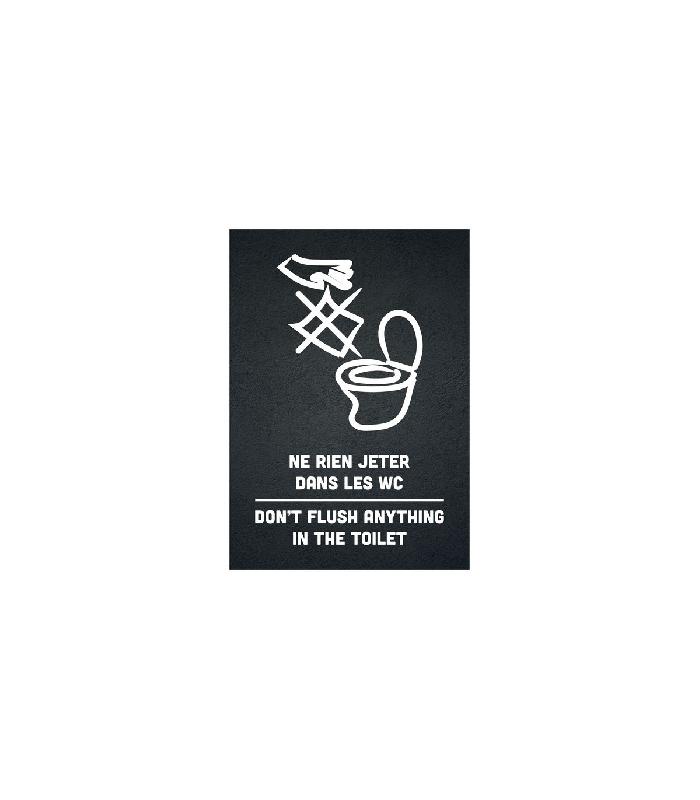 Sticker bilingue - Ne rien jeter dans les WC - Format A6 - Référence: reg148-dfa-n_0