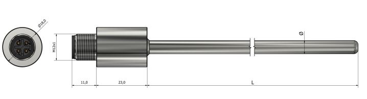 Thermistance tubulaire Avec connecteur M12 - HT40_0